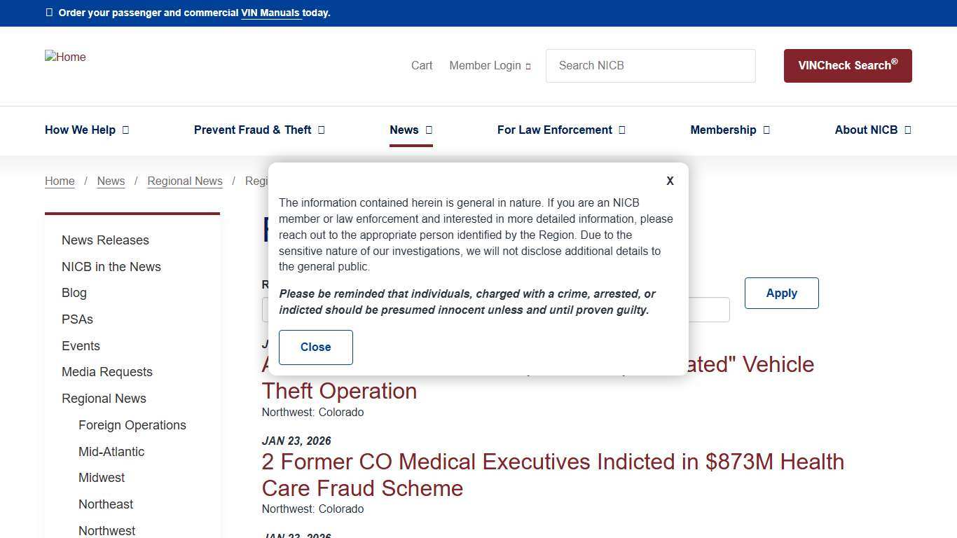 Regional Updates National Insurance Crime Bureau